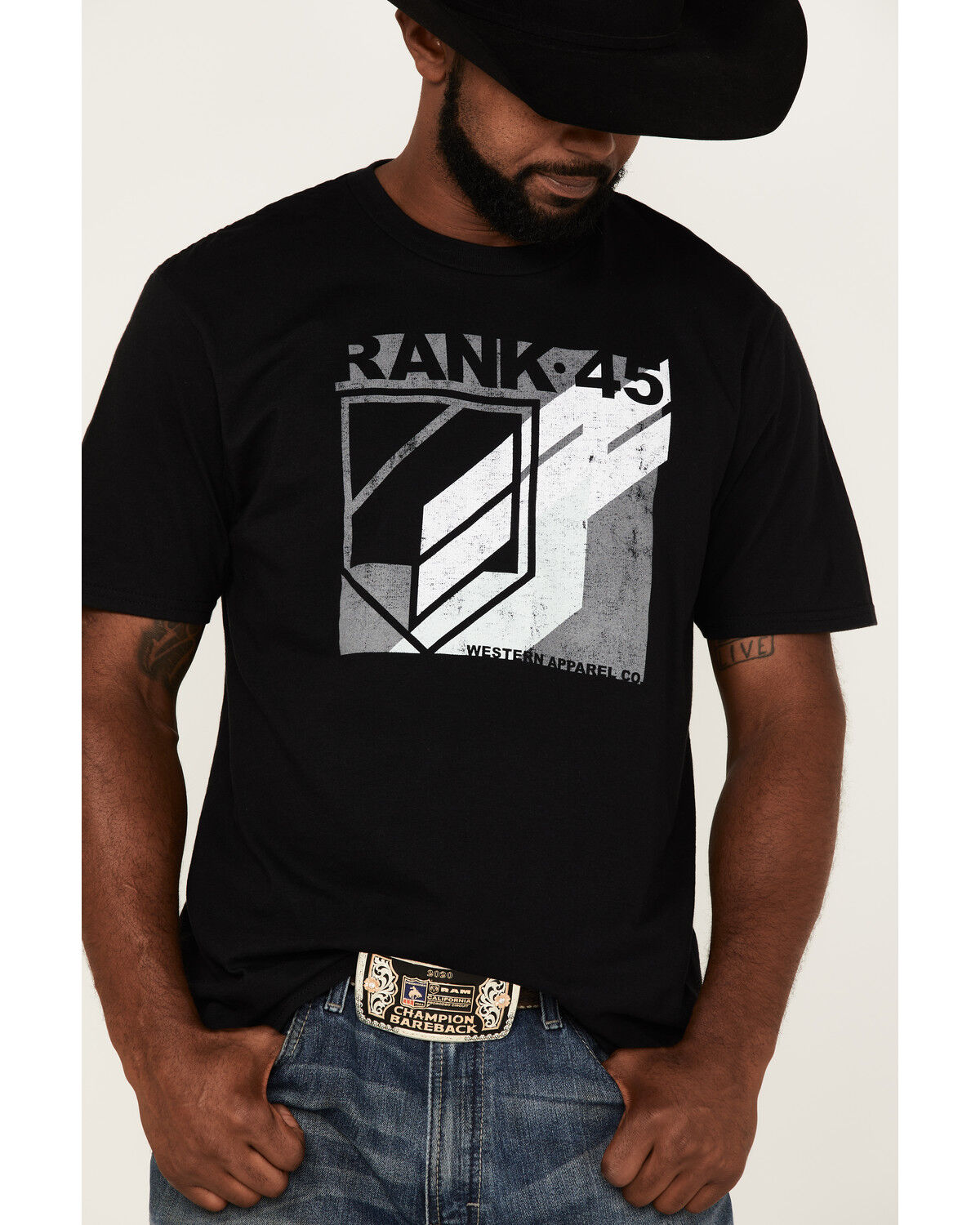 Image #3 - RANK 45® Men's Out Of The Gate Short Sleeve Graphic T-Shirt, Charcoal, hi-res