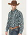 Image #2 - Cinch Men's Paisley Print Long Sleeve Button-Down Western Shirt, Black, hi-res