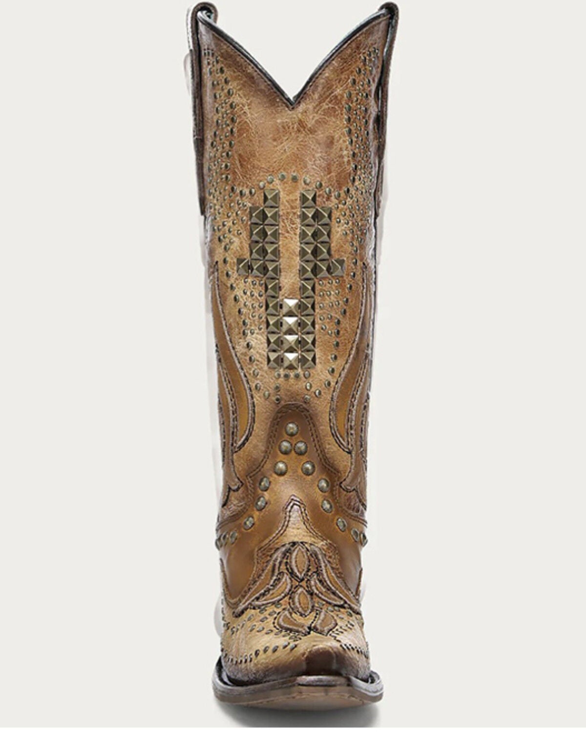Image #3 - Corral Women's Bull Skull Western Boots - Snip Toe, Sand, hi-res