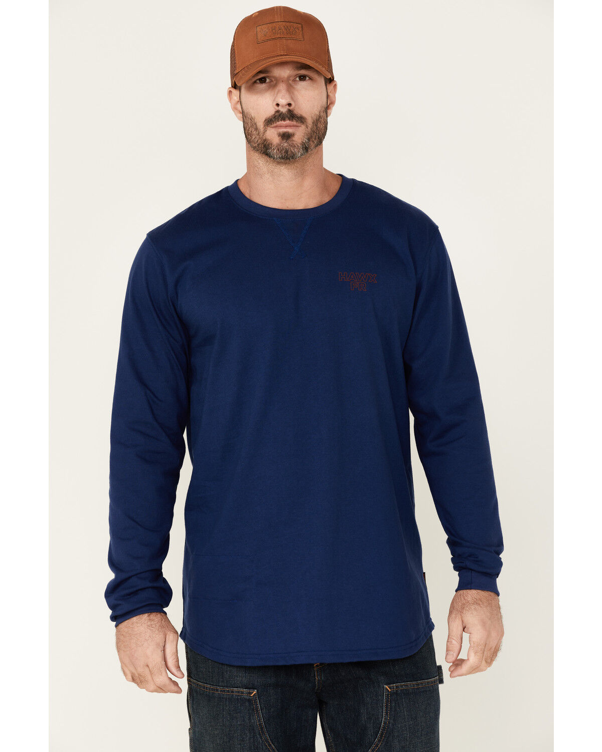 Image #1 - Hawx Men's FR Graphic Long Sleeve Work T-Shirt - Tall, Blue, hi-res