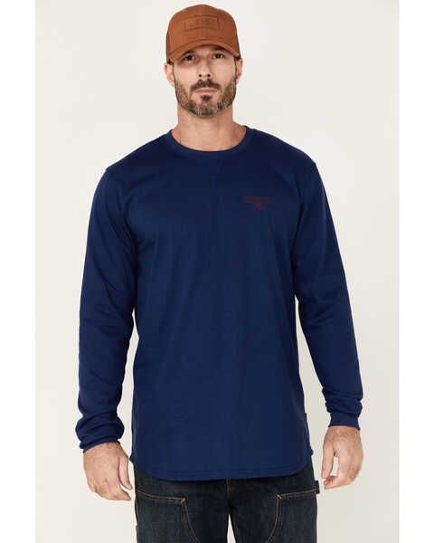 Hawx Men's FR Graphic Long Sleeve Work T-Shirt - Tall , Blue, hi-res