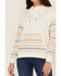 RANK 45 Women's Contrast Serape Sleeve Pullover Hoodie , Ivory, hi-res