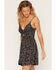 Image #2 - Angie Women's Sleeveless Floral Twist Front Mini Dress, Black, hi-res