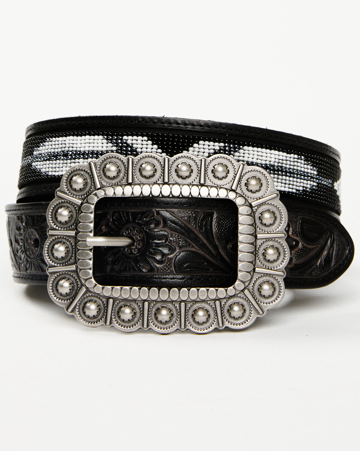 Image #1 - Idyllwind Women's Windriver Seed Bead Western Belt, Black, hi-res
