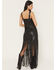 Image #3 - Idyllwind Women's Payson Faux Leather Fringe Midi Skirt, Black, hi-res