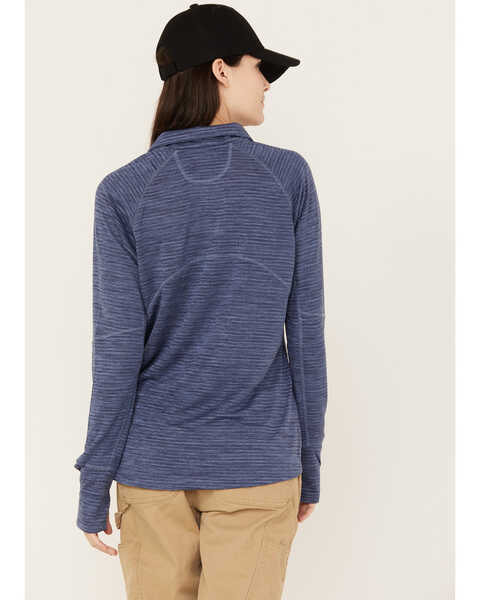 Image #4 - Ariat Women's Rebar 1/4 Zip Long Sleeve Work Shirt, Blue, hi-res