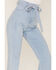 Image #2 - Flying Tomato Women's Light Wash High Rise Waist Tie Flare Jeans, Blue, hi-res