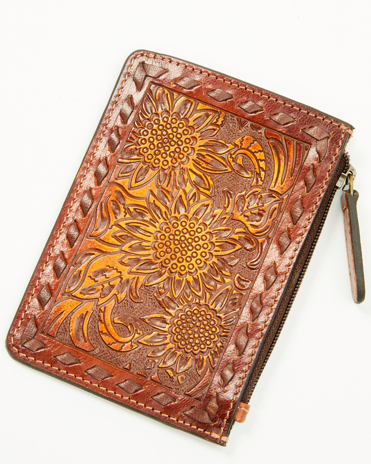 Image #1 - Shyanne Women's Zoie Sunflower Tooled Leather Wallet, Brown, hi-res