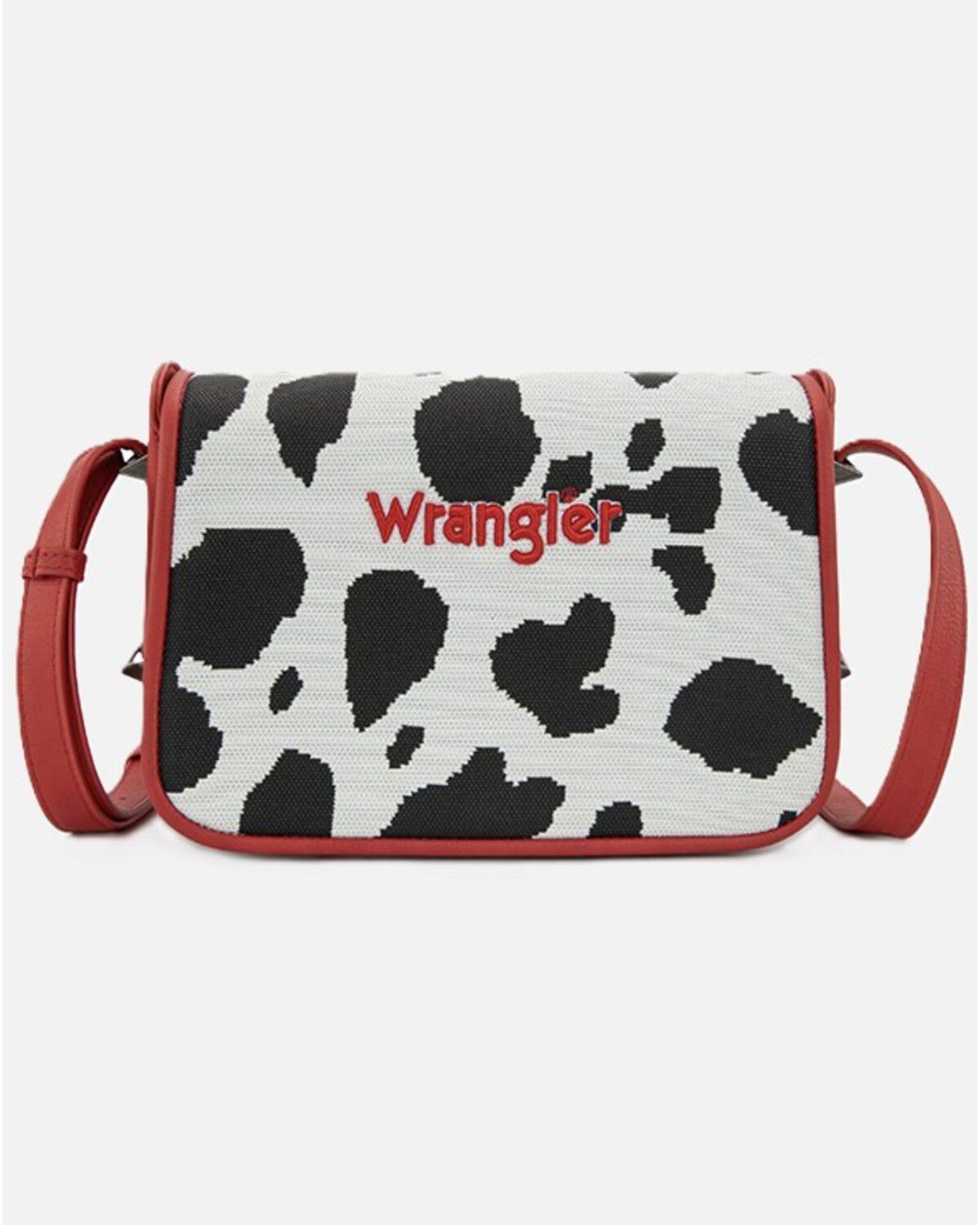 Image #1 - Wrangler Women's Cow Print Crossbody Bag, Red, hi-res