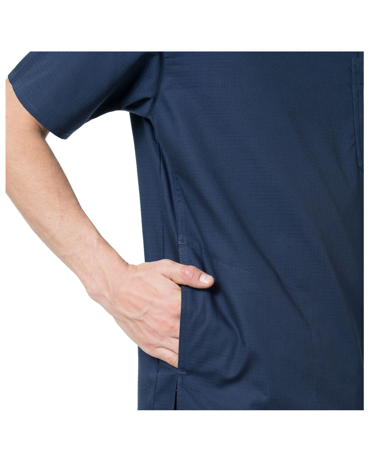 Image #5 - Carhartt Men's Slim Fit Six Pocket V-Neck Scrub Top, Navy, hi-res