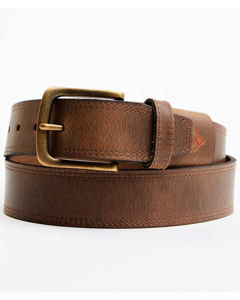 Hawx Men's Comfort Stretch Leather Belt, Brown, hi-res