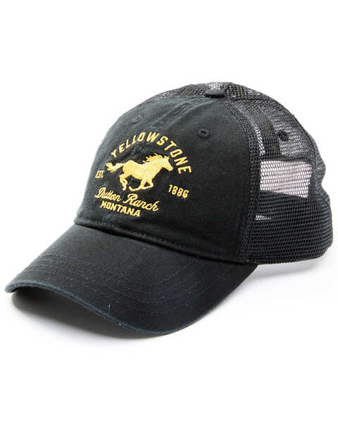 Paramount Network’s Yellowstone Men's Dutton Ranch Horse Logo Ball Cap , Black, hi-res