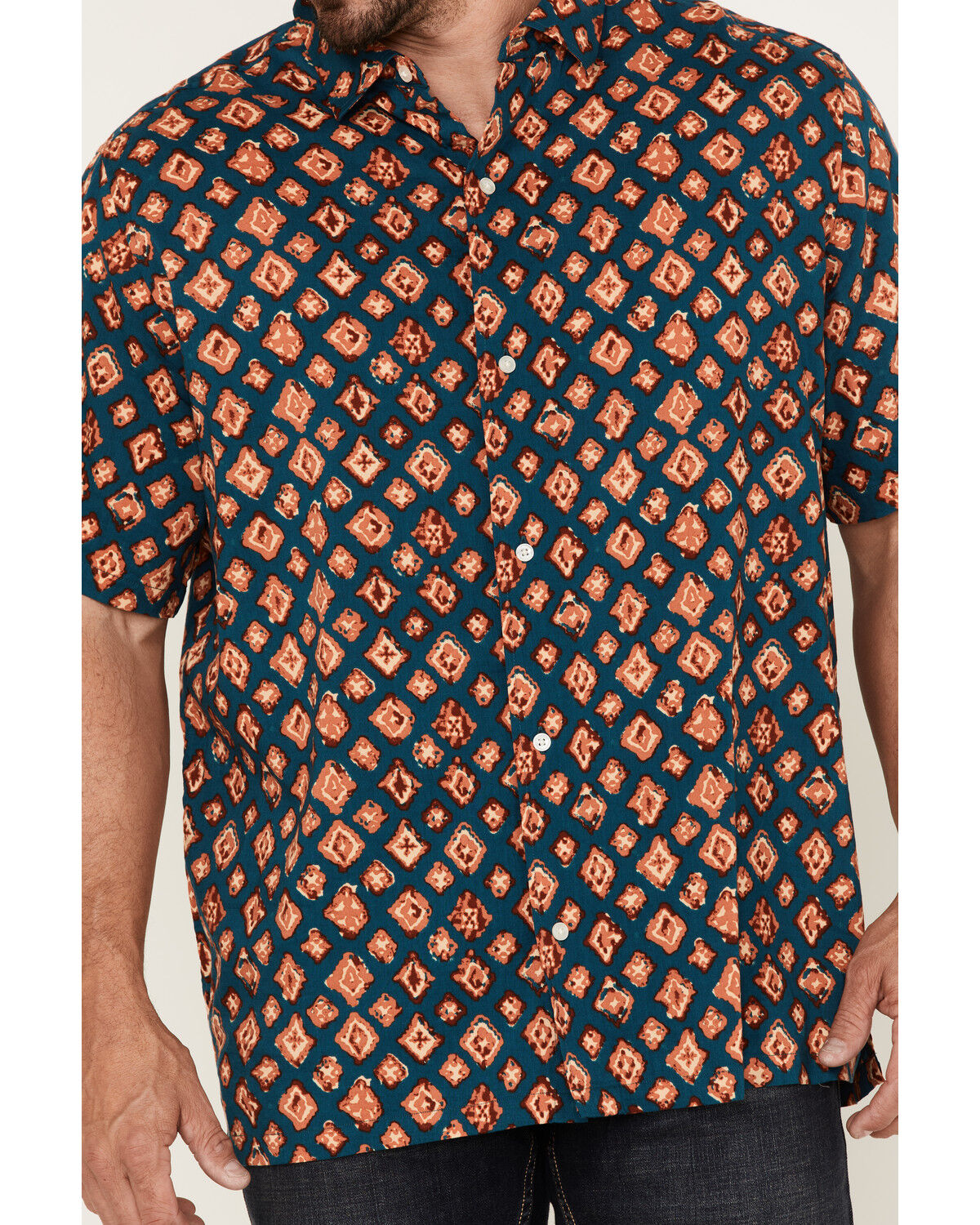 Image #3 - Gibson Men's Honky Tonk Southwestern Print Short Sleeve Button-Down Western Shirt, Multi, hi-res