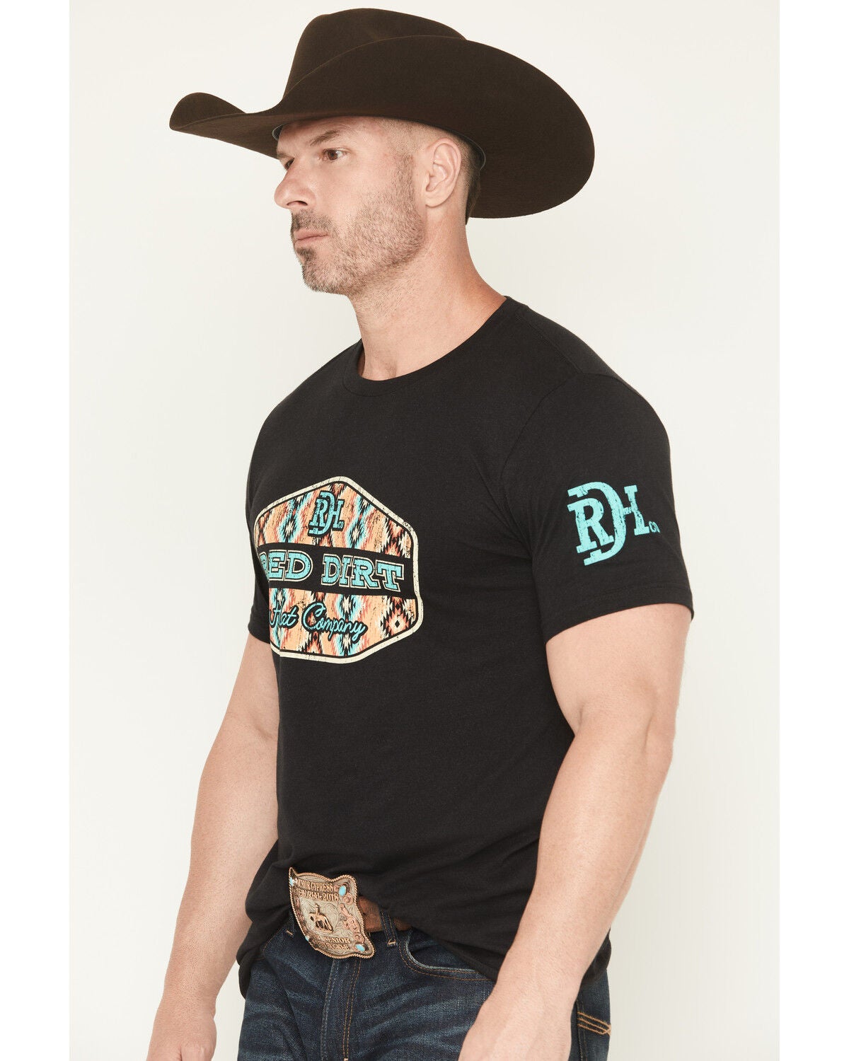 Image #2 - Red Dirt Hat Men's Free Rein Short Sleeve Graphic T-Shirt, Charcoal, hi-res