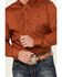 Image #3 - RANK 45® Men's Rough Neck Geo Print Long Sleeve Button-Down Stretch Western Shirt, Rust, hi-res