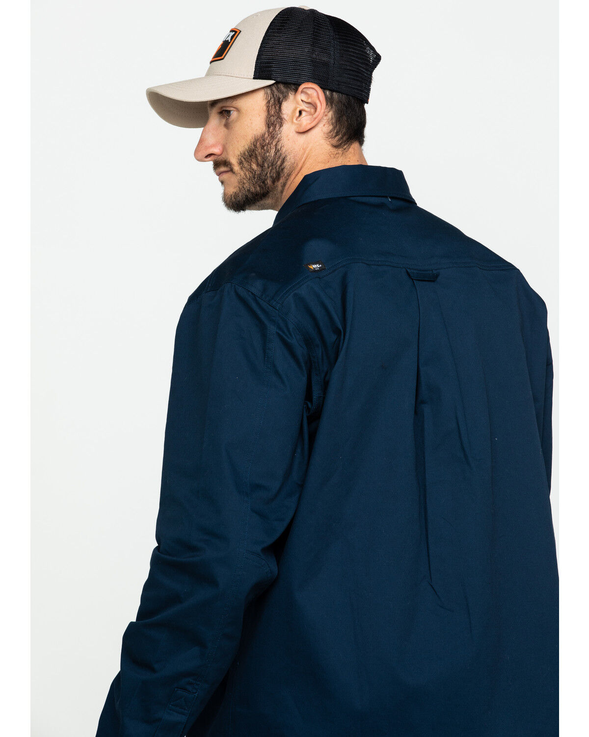 Image #5 - Hawx Men's Navy Stretch Twill Long Sleeve Work Shirt, Navy, hi-res
