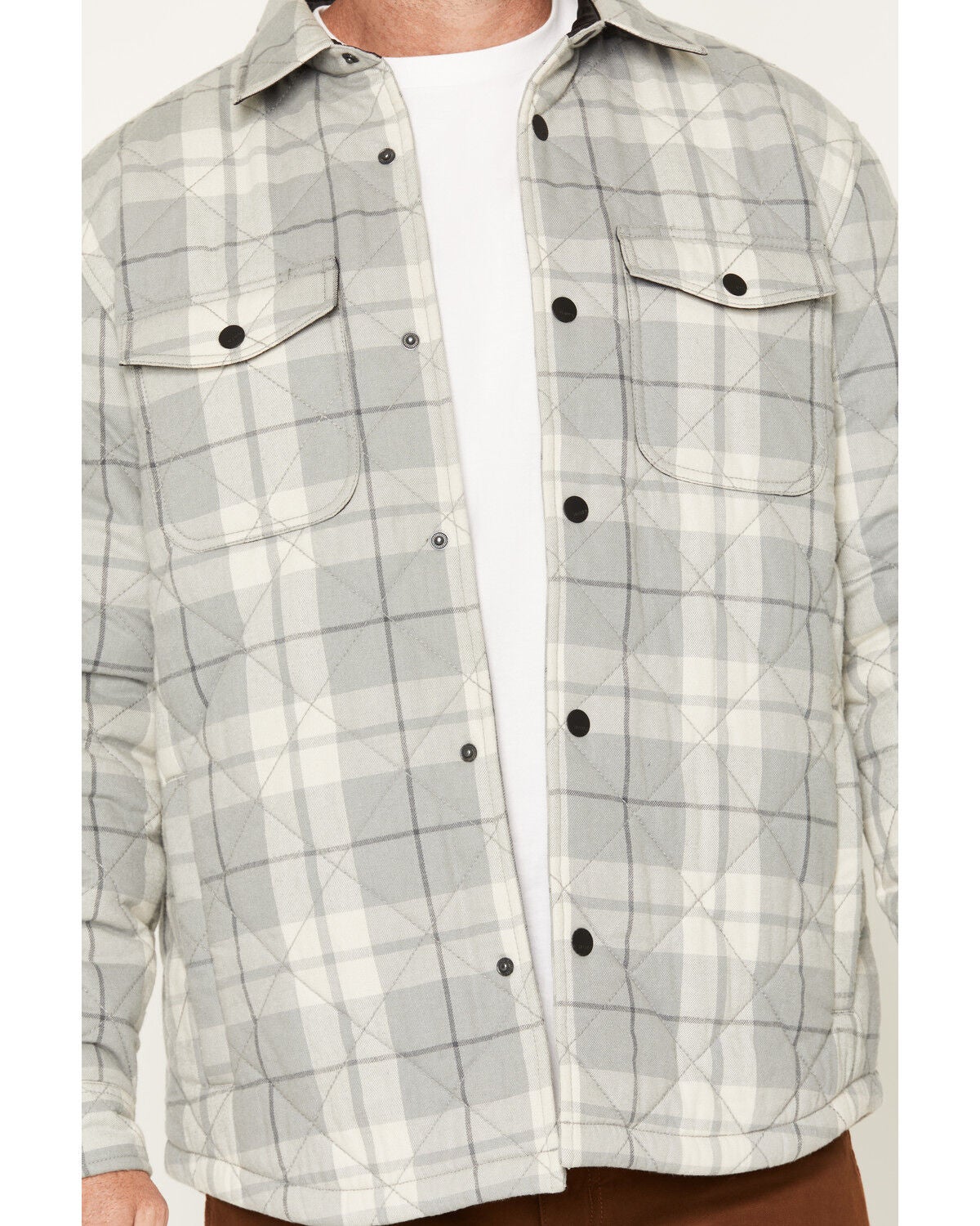 Image #3 - Hawx Men's Gravel Plaid Print Insulated Flannel Shirt Jacket, Navy, hi-res