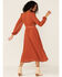 Image #4 - Flying Tomato Women's Solid Pleat Zip-Back Midi Dress , Rust Copper, hi-res
