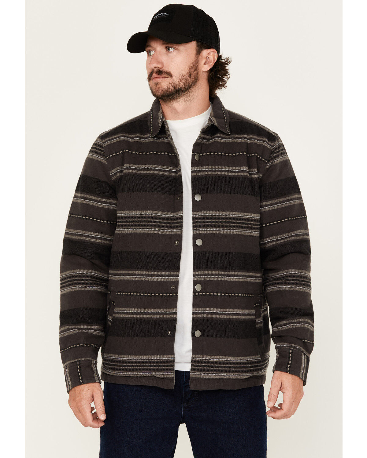 Image #2 - Brothers and Sons Ebbit Reversible Blanket Jacket, Black, hi-res