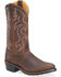 Image #1 - Double-H Men's 12" Western Work Boots - Steel Toe, Brown, hi-res