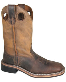 Smoky Mountain Youth Boys' Waylon Western Boots - Square Toe, Distressed Brown, hi-res