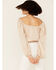 Image #4 - Lush Women's Lace Detail Puff Sleeve Top, Beige/khaki, hi-res