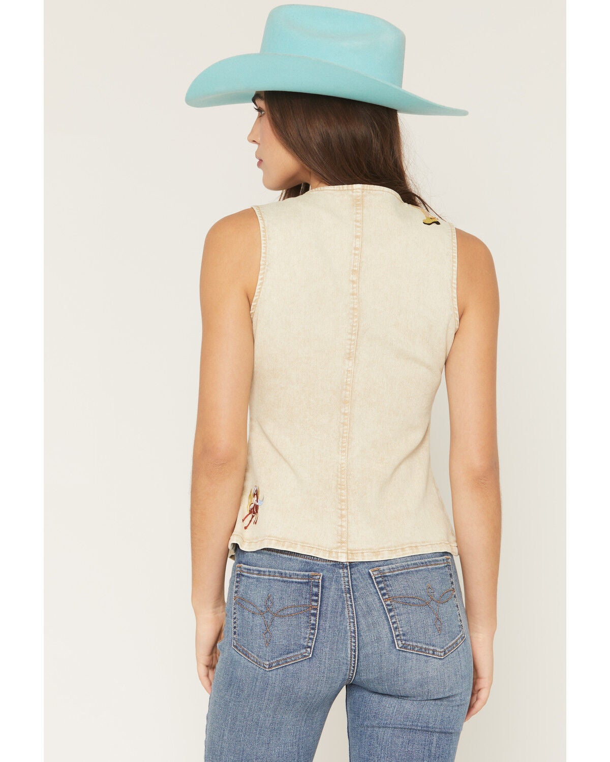 Image #4 - Blue B Women's Western Embroidered Sleeve Button-Down Shirt, Sand, hi-res