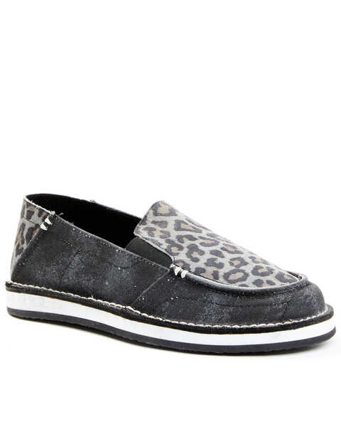 RANK 45® Women's Leopard Casual Slip-On Shoe - Moc Toe , Grey, hi-res