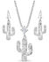Montana Silversmiths Women's Desert Full Moon Cactus Jewelry Set, Silver, hi-res