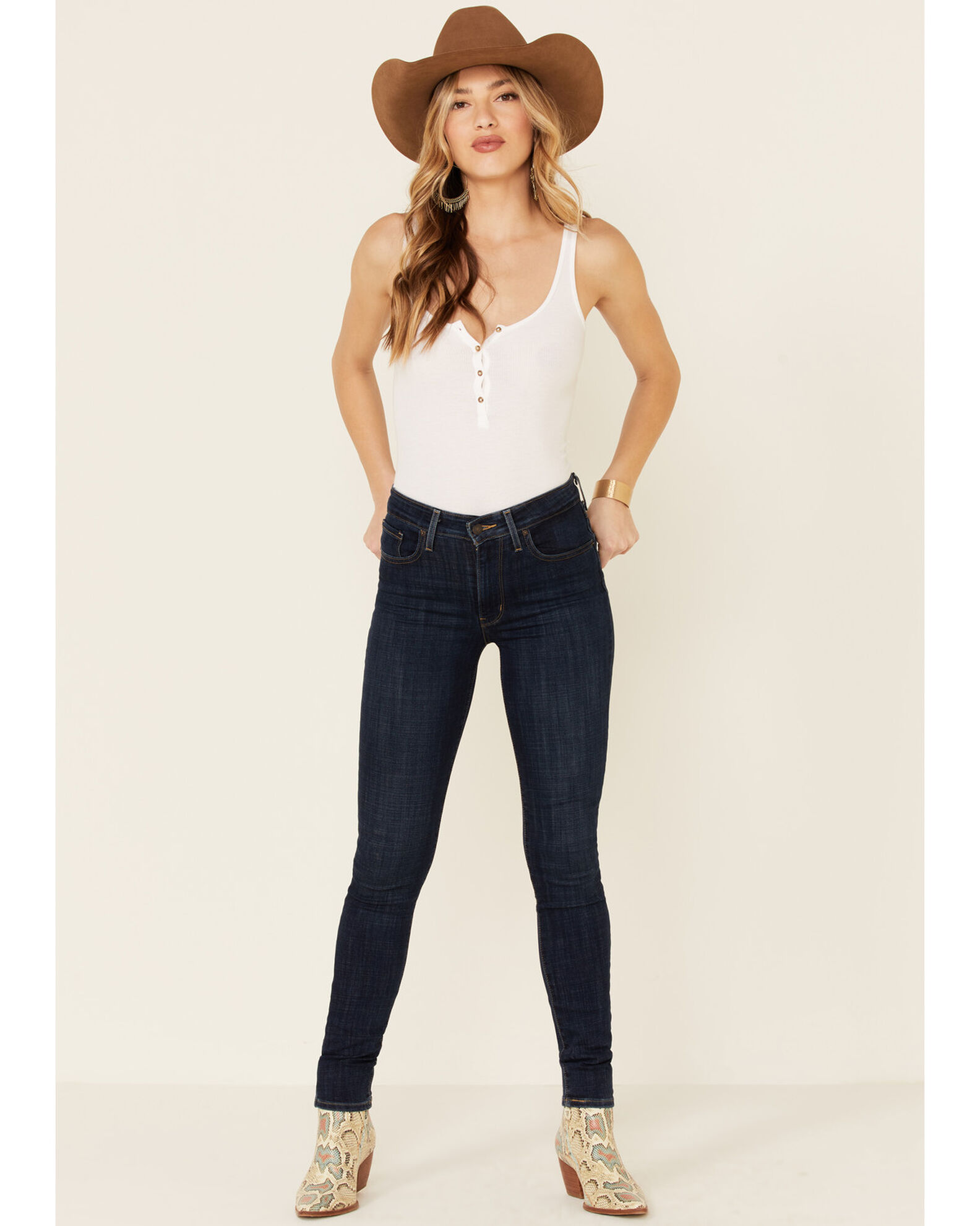 Levi's 721 high rise store skinny dark blue