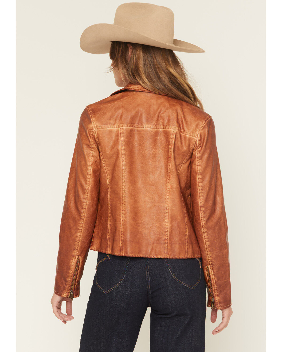 Image #4 - Stoosh Women's Leather Jacket, Brown, hi-res