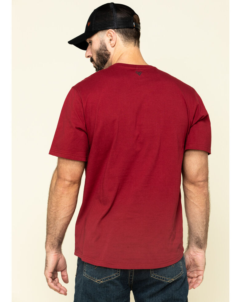 Hawx Men's Red Solid Pocket Short Sleeve Work T-Shirt - Big , Red, hi-res