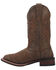 Image #3 - Laredo Women's Stella Leopard Print Inlay Studded Western Performance Boots - Square Toe, Brown, hi-res