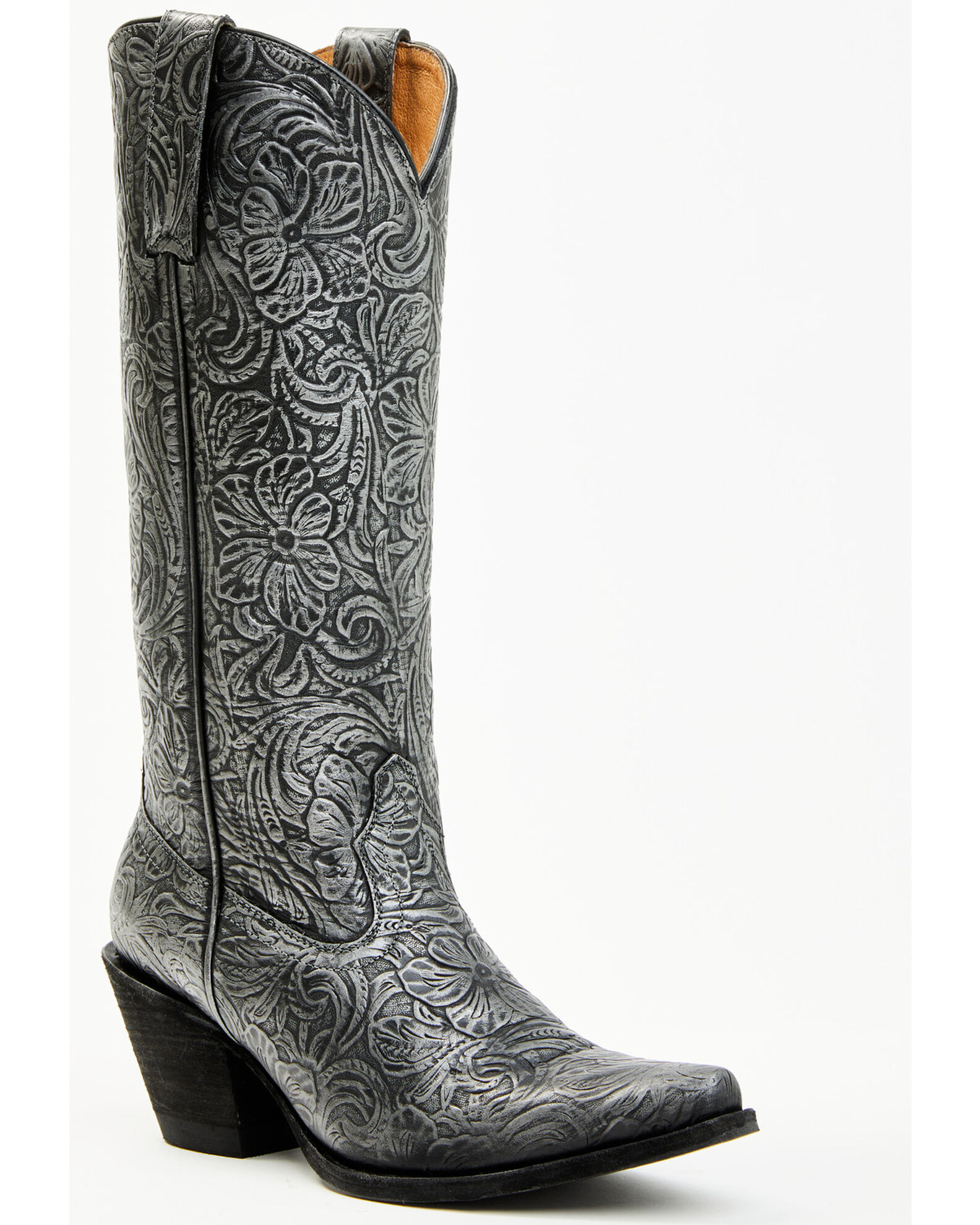 Womens black pointed toe cowboy boots top