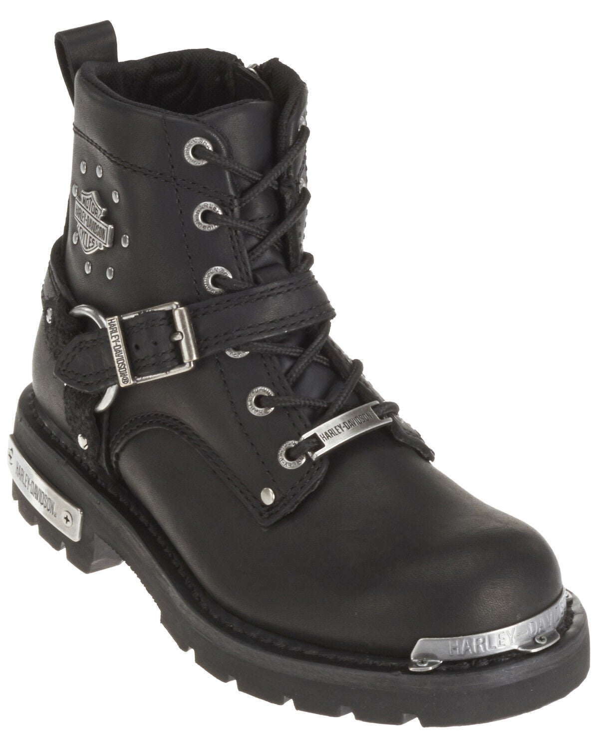 Image #1 - Harley Davidson Women's Becky Moto Boots - Round Toe, Black, hi-res