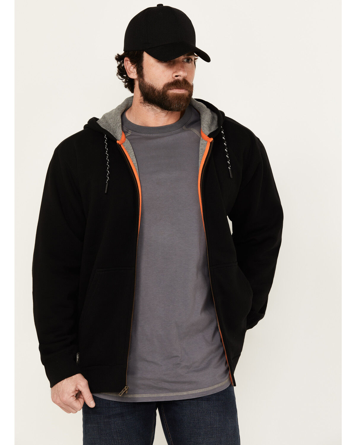 Image #3 - Hawx Men's Zip Front Hooded Zip Jacket, Black, hi-res