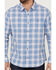 Image #3 - Flag & Anthem Men's Sanderson Dobby Plaid Long Sleeve Button Down Western Shirt, Blue, hi-res