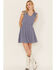 Image #1 - Cleo + Wolf Women's Birdy Open Back Mini Dress, Medium Blue, hi-res