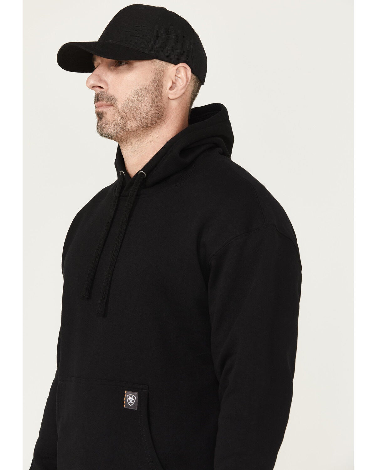 Image #3 - Ariat Men's Rebar Workman Bare Knuckle Hooded Sweatshirt, Black, hi-res