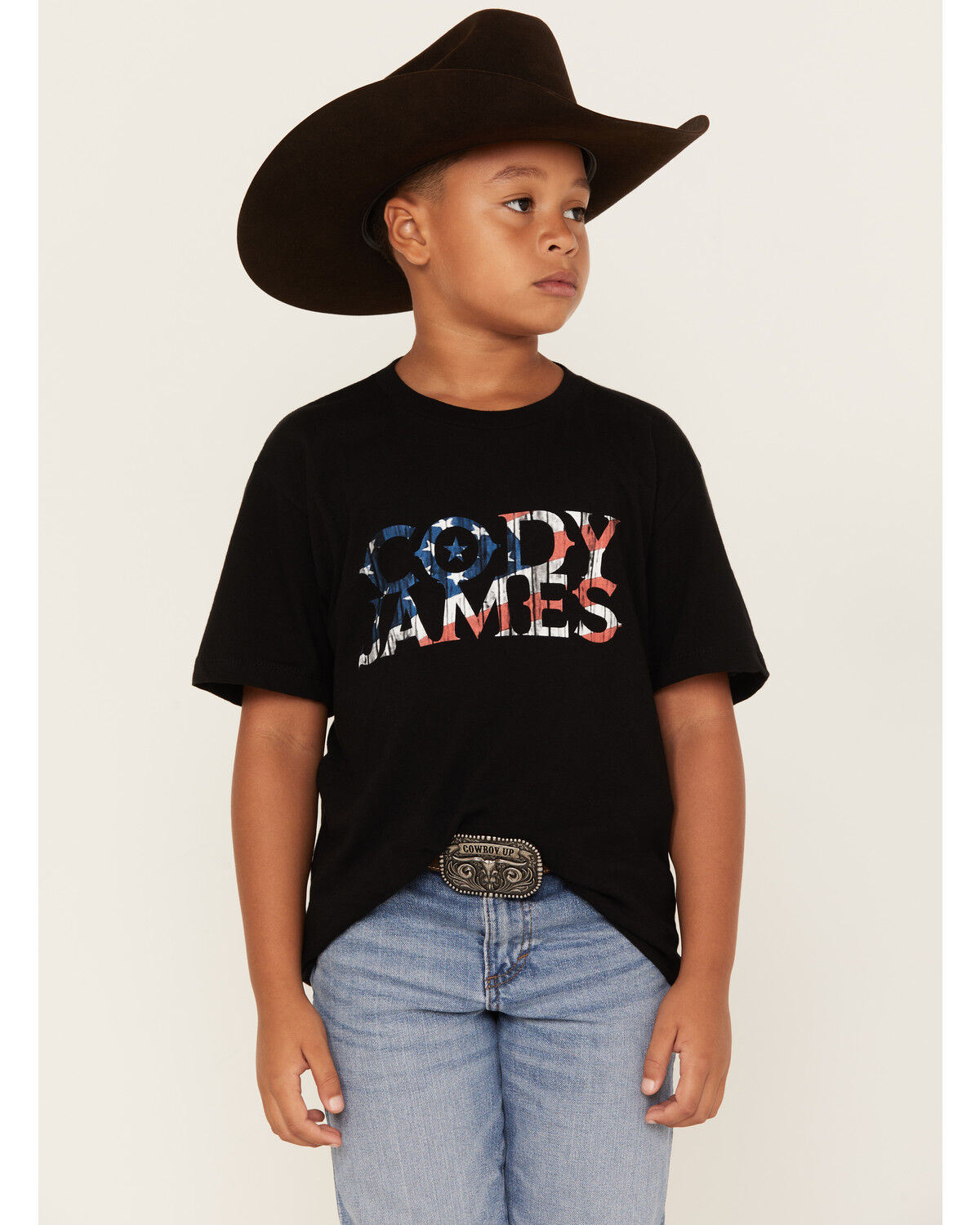 Image #2 - Cody James Boys' Americana Logo Short Sleeve Graphic T-Shirt, Black, hi-res