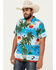 Image #1 - Cinch Men's Camp Ocean And Palm Trees Short Sleeve Button-Down Shirt, , hi-res