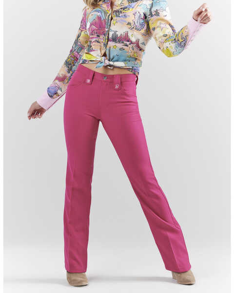 Image #3 - Wrangler® X Barbie™ Women's High Rise Wrancher Jeans , Pink, hi-res