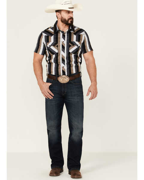 Image #2 - Dale Brisby Men's Striped Short Sleeve Snap Western Shirt , , hi-res