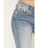 Image #4 - Miss Me Women's Light Wash Floral Wing Pocket Bootcut Jeans, Light Wash, hi-res