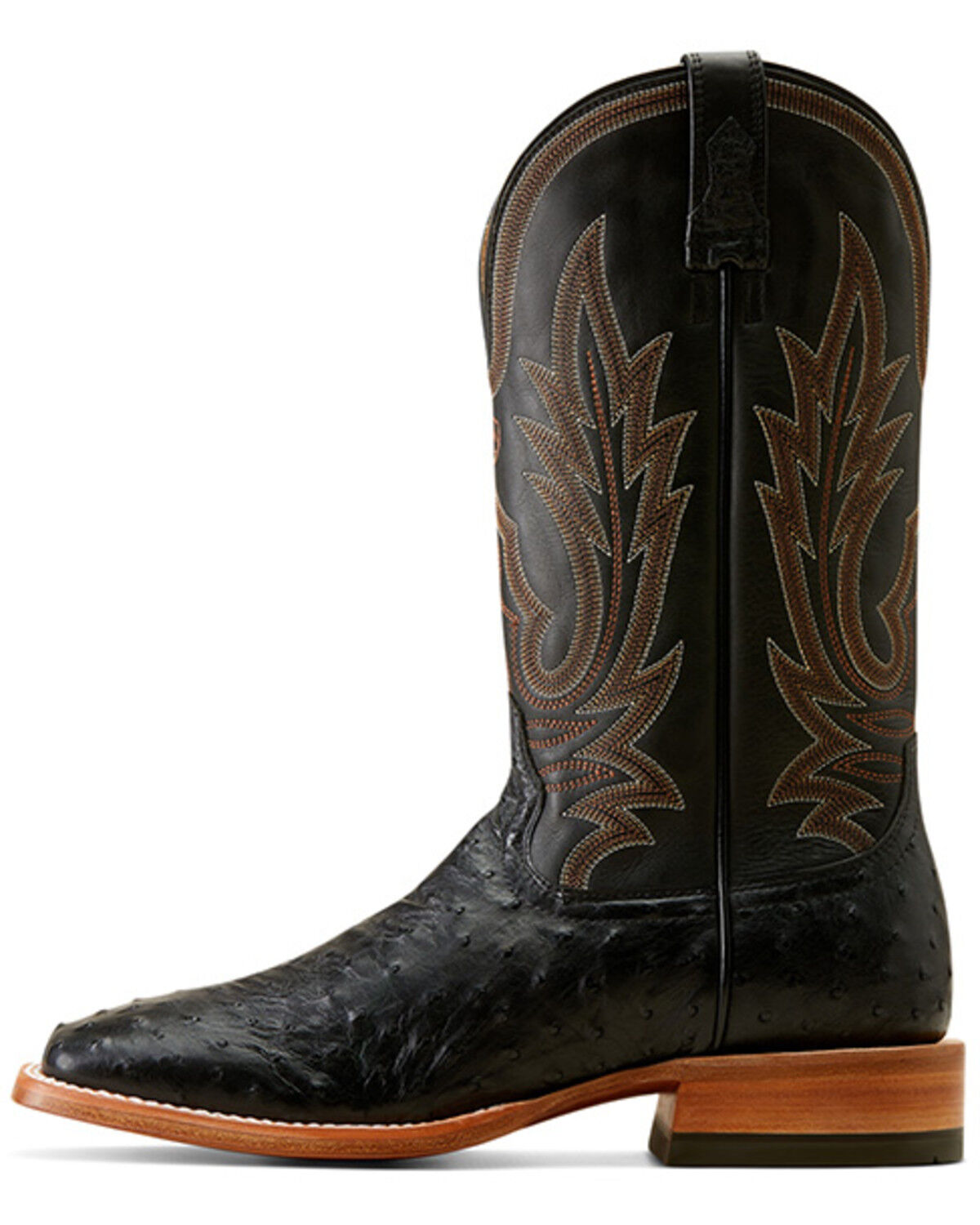 Image #2 - Ariat Men's Showboat Exotic Ostrich Western Boots - Square Toe, Black, hi-res