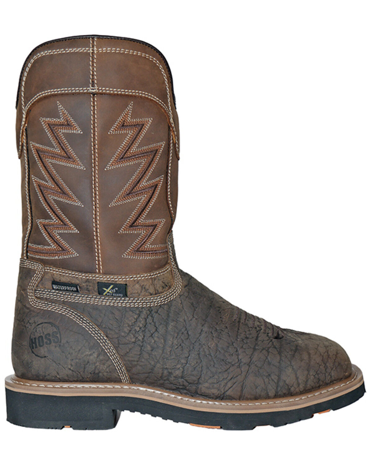Image #2 - Hoss Men's Fracker Waterproof Metguard Wellington Work Boots - Composite Toe, Brown, hi-res