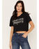 Image #2 - Wrangler Women's Long Live Cowboys Short Sleeve Graphic Cropped Tee, Black, hi-res