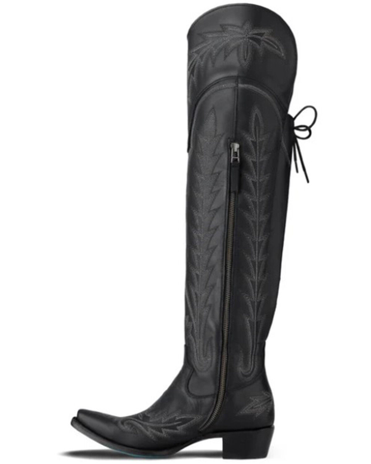 Image #3 - Lane Women's Lexington Over The Knee Corset Western Boots - Snip Toe, Jet Black, hi-res