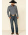 Image #2 - Cody James Men's Ash Small Plaid Long Sleeve Western Flannel Shirt, Navy, hi-res