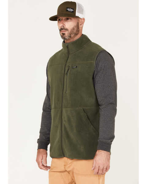 Image #2 - Hawx Men's Fleece Zip Vest, Olive, hi-res